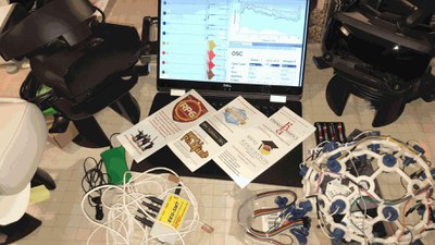 Photo of some of the RPG Research /RPG Therapeutics / BCI RPG / NeuroRPG equiment, brochures, etc.